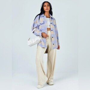 Princess Polly Plaid Shacket Jacket Oversized Button Shirt Jacket Street
